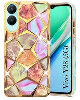 For Vivo Y28 5G Back Cover Case (Dual Design Glitter Sparkle and Detachable Diamond Print Case | Soft and Flexible)