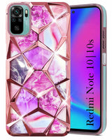 For Xiaomi Mi Redmi Note 10 | Note 10S Back Cover Case (Dual Design Glitter Sparkle and Detachable Diamond Print Case | Soft and Flexible)
