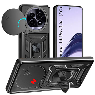 For Realme 14 Pro Lite Back Cover Case (Hybrid Dual Armor Polycarbonate)
