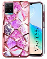 For Vivo Y33s Back Cover Case (Dual Design Glitter Sparkle and Detachable Diamond Print Case | Soft and Flexible)