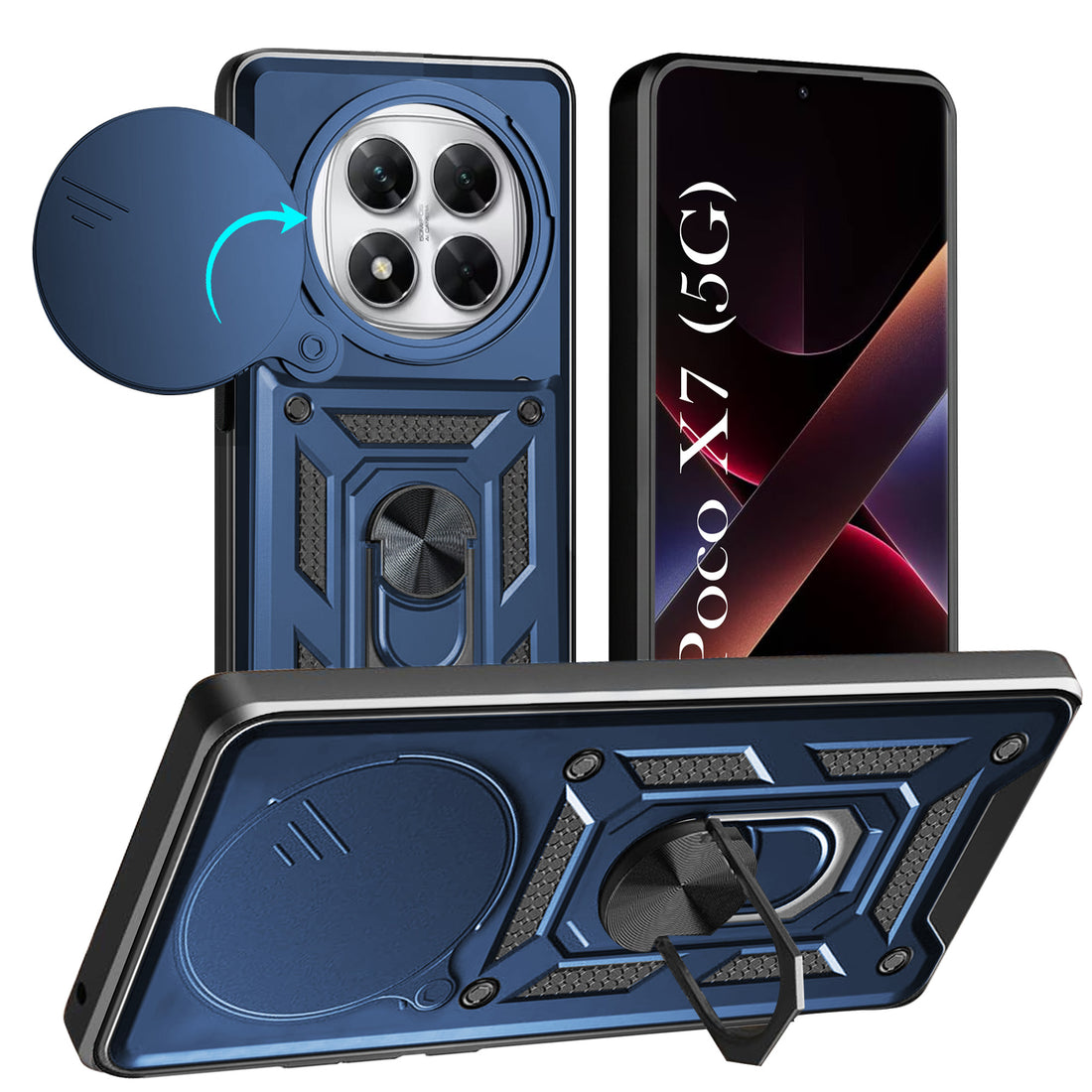 For Xiaomi Poco X7 Back Cover Case (Hybrid Dual Armor Polycarbonate)