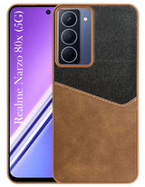 For Realme Narzo 80x Back Cover Case (Dual PU Leather Stitch | Professional Minimalist | Soft and Flexible)