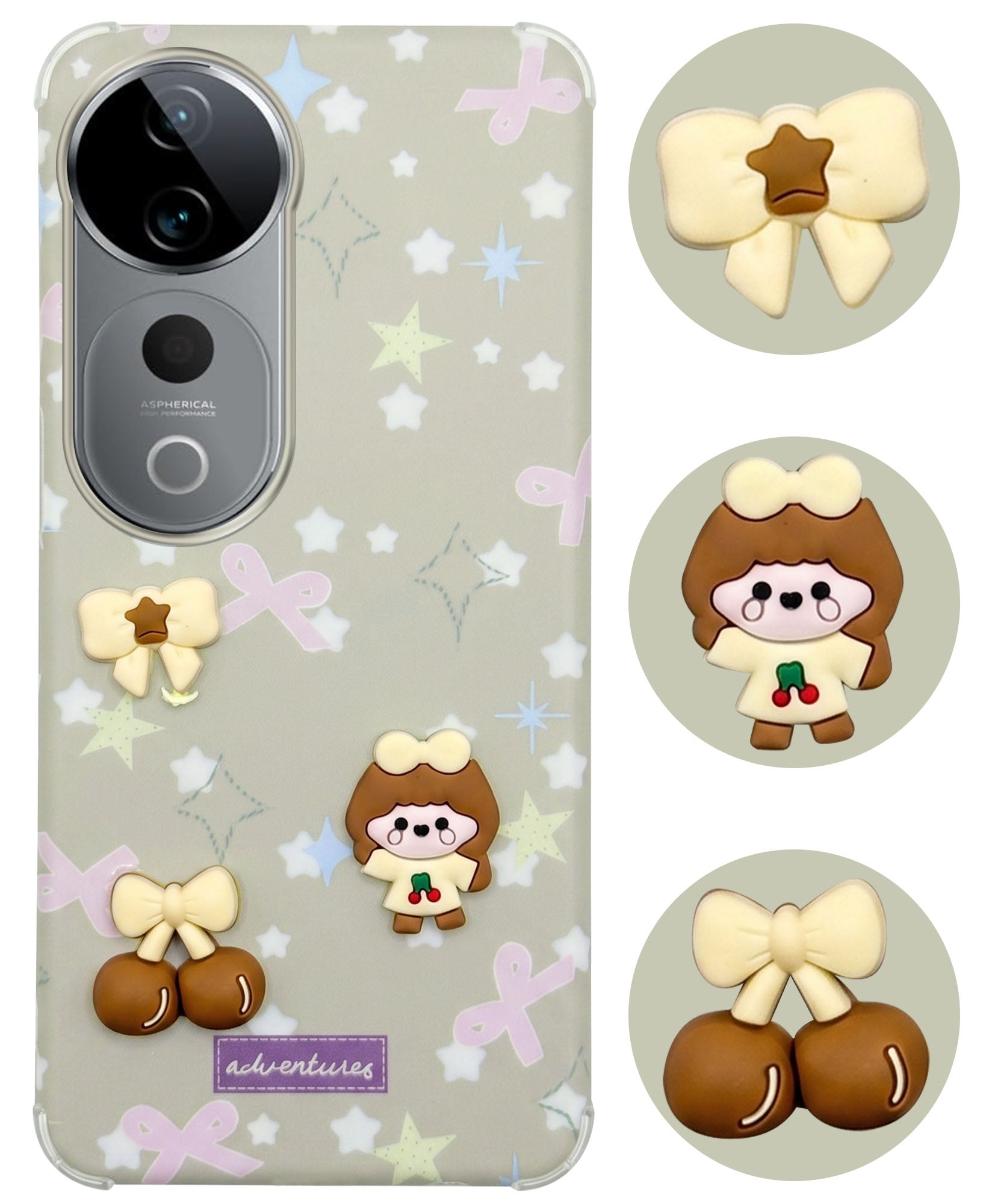 For Vivo T3 Ultra Back Cover Case (3D Cute Cartoons | Hard Back Side Soft | Matte Premium Finish | HD Printing)