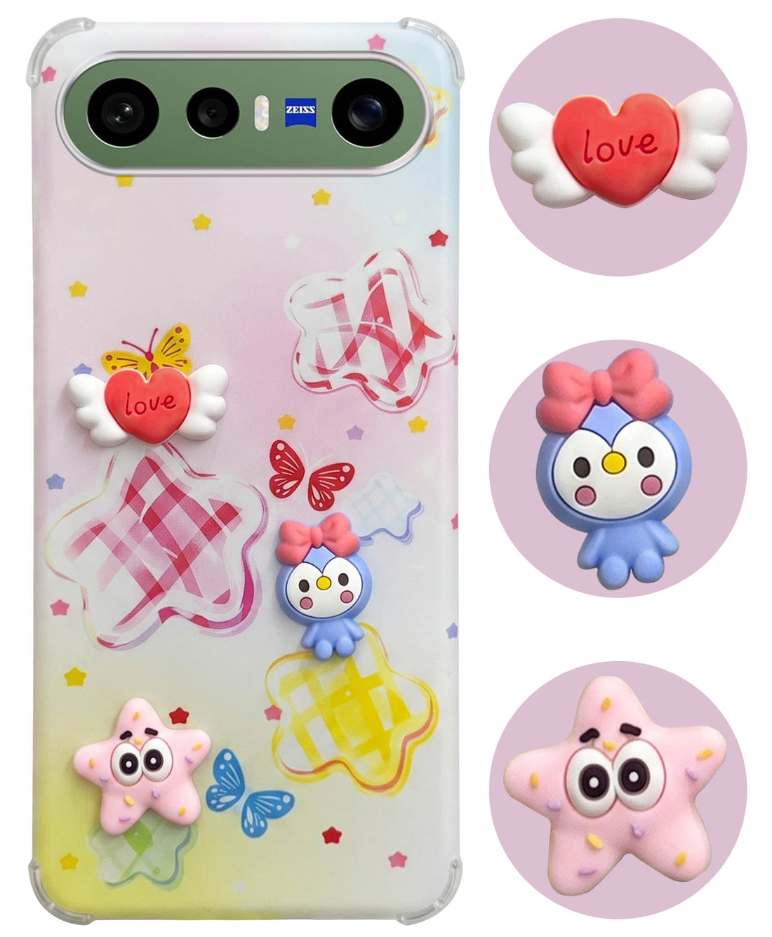 For Vivo X300 FE Back Cover Case (3D Cute Cartoons | Hard Back Side Soft | Matte Premium Finish | HD Printing)