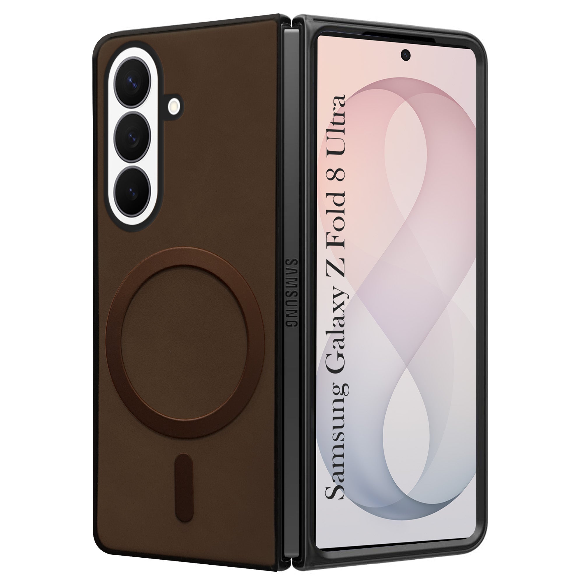 For Samsung Galaxy Z Fold 8 Ultra Back Cover Case Leather Finish (MagSafe Wireless Charging Compatible | Inside Microfiber Cloth)