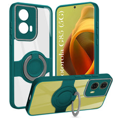 For Motorola Moto G85 5G Back Cover Case with stand (Built-in Ring Holder Kickstand | Lifetime Anti Yellow | Camera Protection)