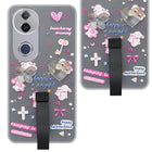 For Vivo T4R  Back Cover Case (3D Cute Heart Strap Holder | Camera Protection | Designer Girls Print)