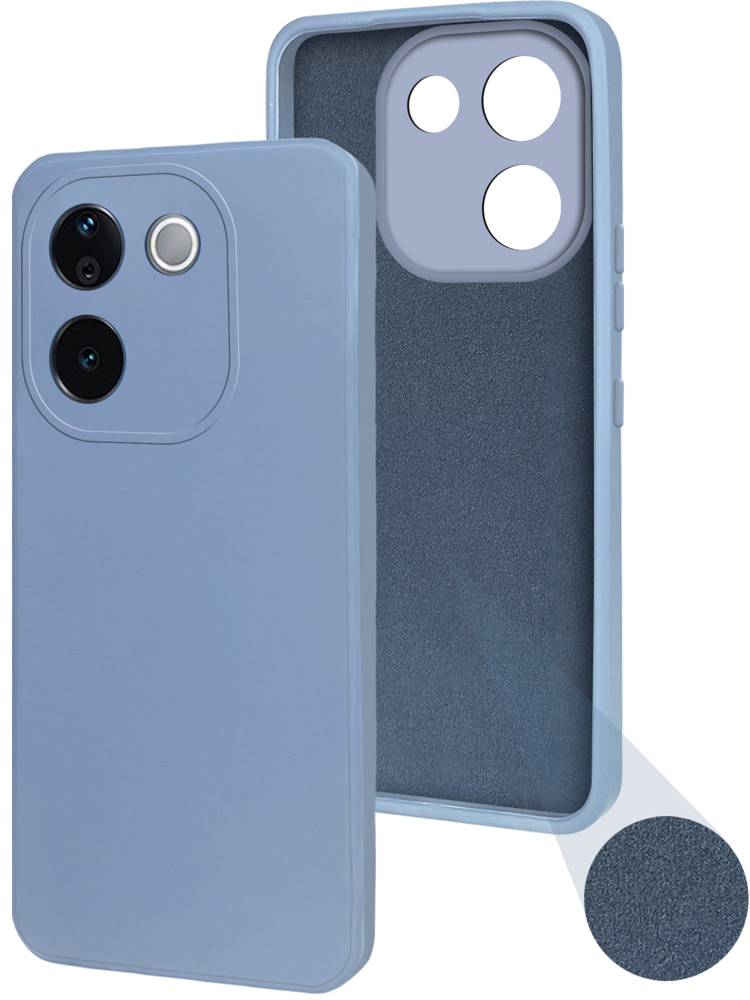 For Vivo iQOO Z9s Pro  Back Cover Case ( Matte Finish Silicone with Inside Fiber cloth)