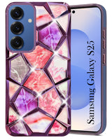 For Samsung Galaxy S25 Back Cover Case ( Dual Design Glitter Sparkle and Detachable Diamond Print Case | Soft and Flexible)