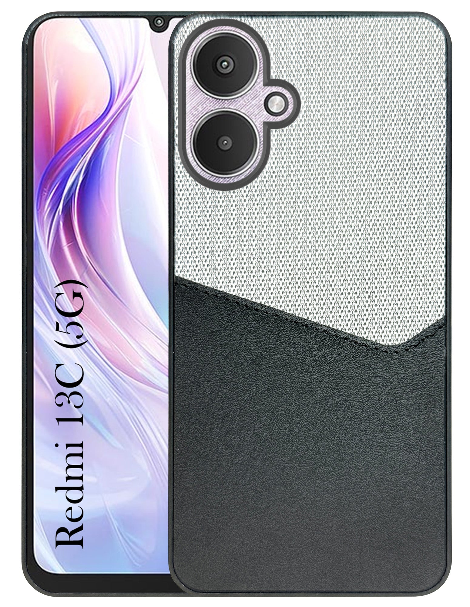 For Redmi 13C 5G Back Cover Case (Dual PU Leather Stitch | Professional Minimalist | Soft and Flexible)