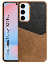 For Samsung Galaxy S24 FE Back Cover Case (Dual PU Leather Stitch | Professional Minimalist | Soft and Flexible)