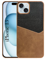For Apple iPhone 15 Back Cover Case (Dual PU Leather Stitch | Professional Minimalist | Soft and Flexible)