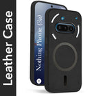 For Nothing Phone 3A 5G Back Cover Case Leather Finish (MagSafe Compatible Wireless Charging | Soft Touch | Camera Bump Protection)