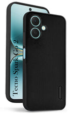 For Tecno Spark Go 2 Back Cover Case (Textured Grip Design | Micro-Fiber Cloth Inside | Slim and Light Weight | Soft Touch and Feel | Black)