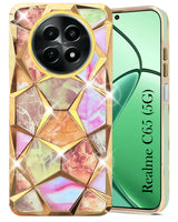 For Realme C65 5G Back Cover Case ( Dual Design Glitter Sparkle and Detachable Diamond Print Case | Soft and Flexible)