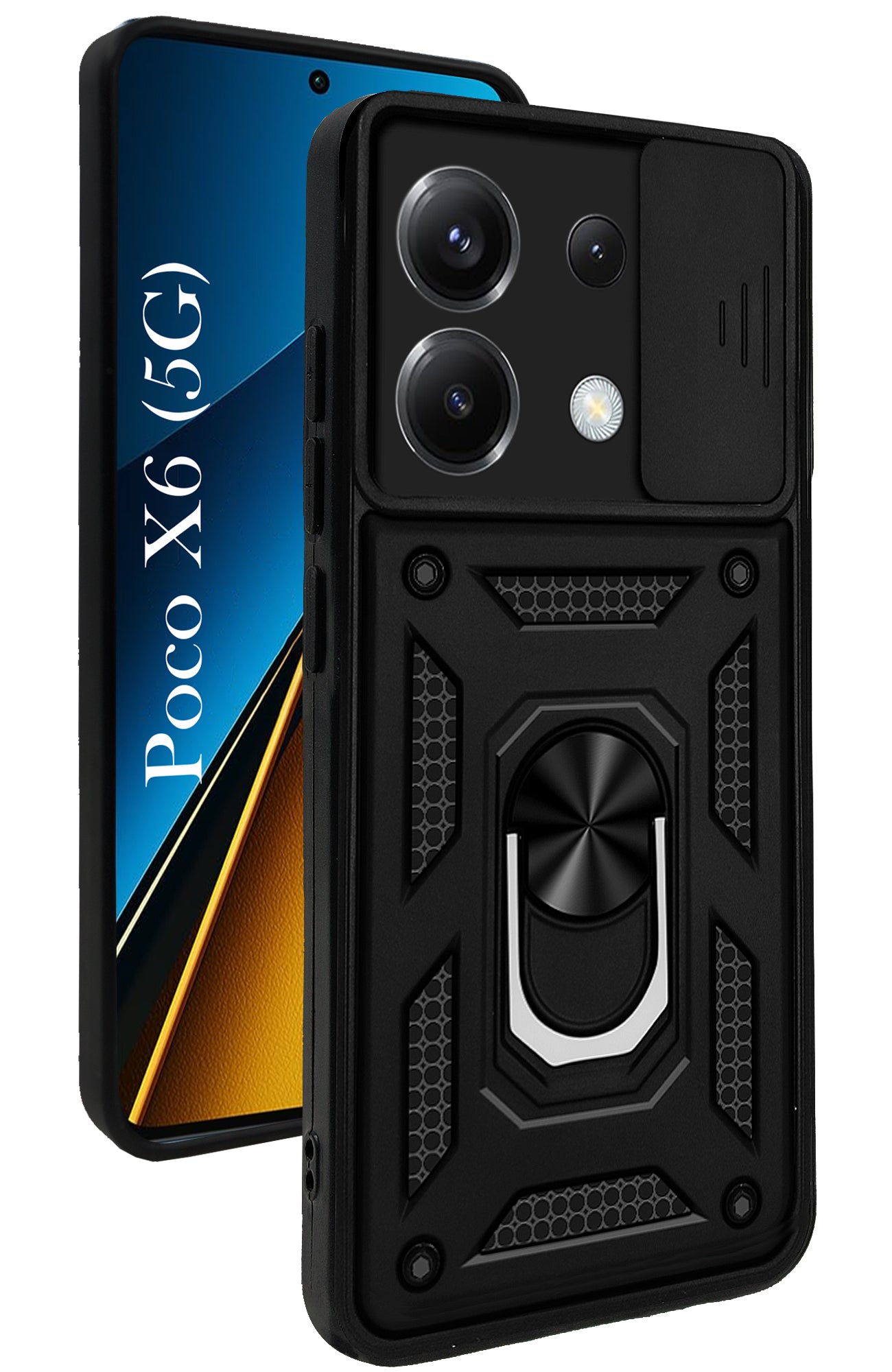 For Poco X6 5G  Back Cover Case (Hybrid Dual Armor Polycarbonate)