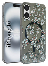 For Apple iPhone 16 Back Cover Case (Cute Floral Design | Flower Print for Girls | MagSafe Compatible Wireless Charging)