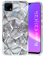 For Realme C25 | C25s Back Cover Case (Dual Design Glitter Sparkle and Detachable Diamond Print Case | Soft and Flexible)