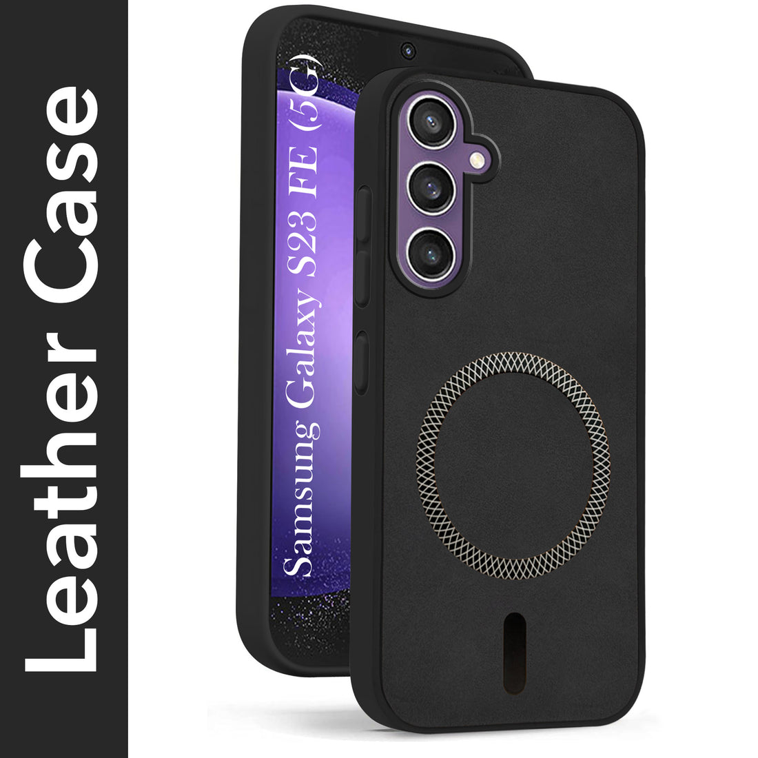 For Samsung Galaxy S23 FE 5G Back Cover Case Leather Finish (MagSafe Compatible Wireless Charging | Soft Touch | Camera Bump Protection)
