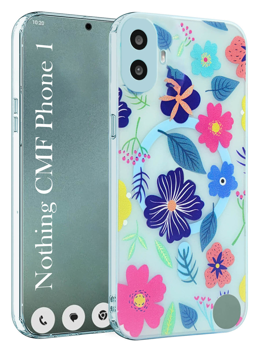 For Nothing CMF Phone 1 Back Cover Case (Cute Floral Design | Flower Print for Girls | MagSafe Compatible Wireless Charging)