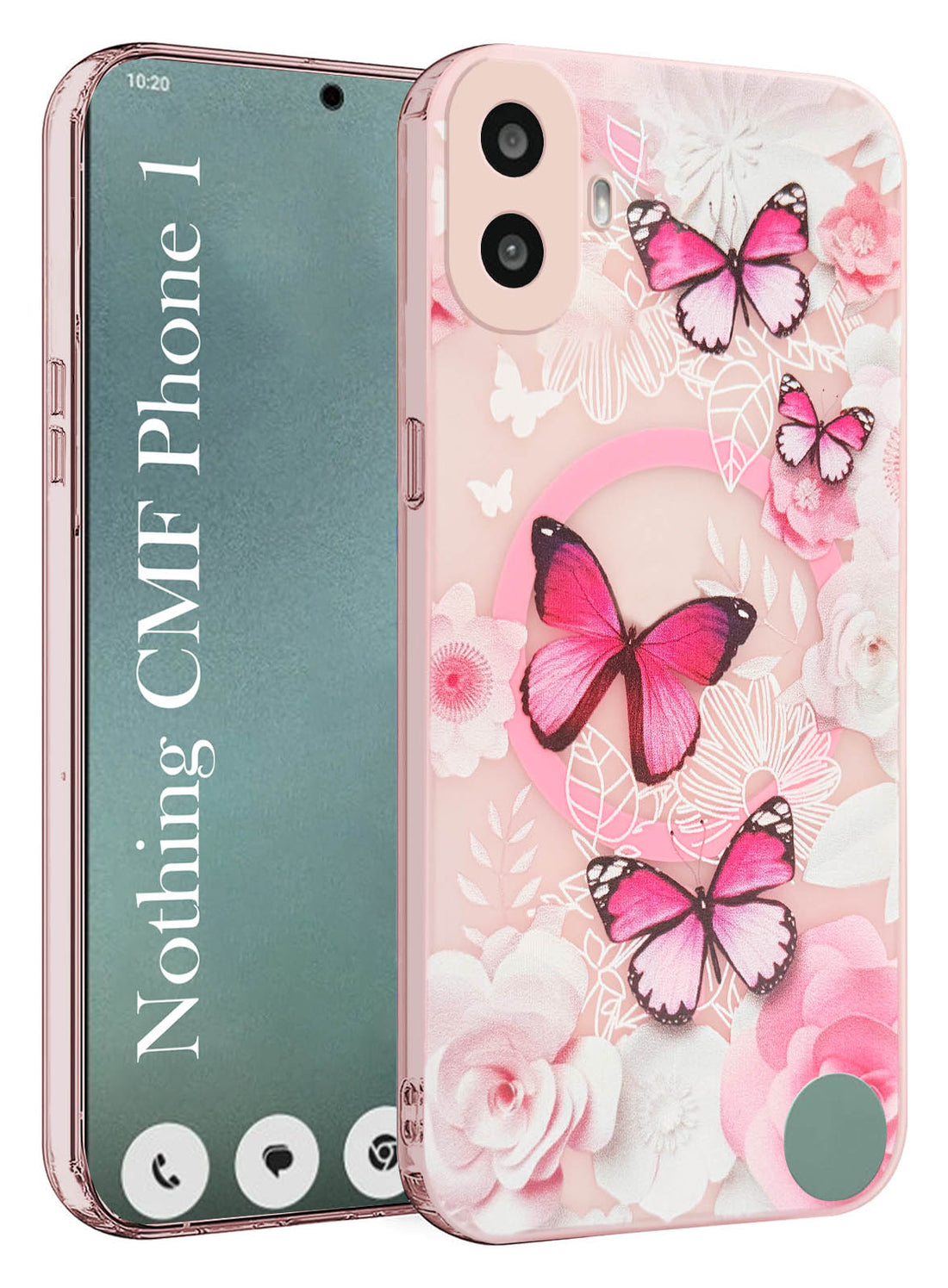 For Nothing CMF Phone 1 Back Cover Case (Cute Floral Design | Flower Print for Girls | MagSafe Compatible Wireless Charging)