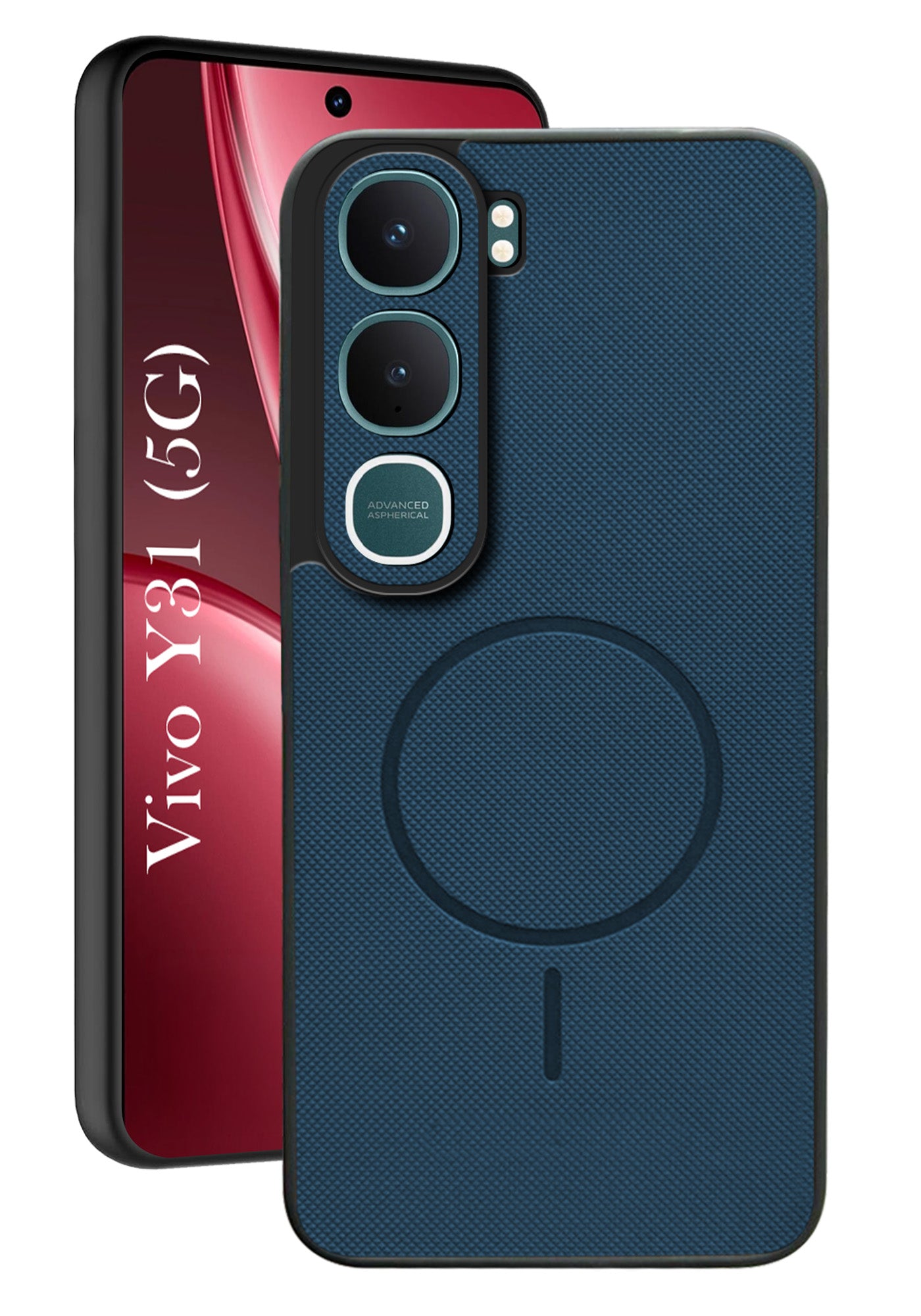 For Vivo Y31 5G Back Cover Case PU Leather (Texture Grip Design | Professional Minimalist | Camera Protection | Soft and Flexible)