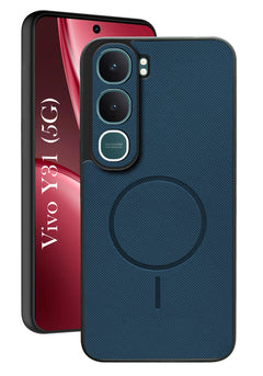 For Vivo Y31 5G Back Cover Case PU Leather (Texture Grip Design | Professional Minimalist | Camera Protection | Soft and Flexible)