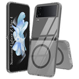 For Samsung Galaxy Z Flip 4 Back Cover Case Lifetime Anti-Yellow Clear (Magnetic Charging Support | Sleek Hard Crystal | Shockproof and Camera Protection)