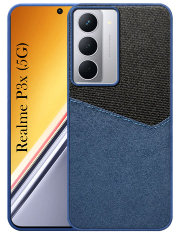 For Realme P3x Back Cover Case (Dual PU Leather Stitch | Professional Minimalist | Soft and Flexible)