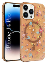 For Apple iPhone 14 Pro Back Cover Case (Cute Floral Design | Flower Print for Girls | MagSafe Compatible Wireless Charging)