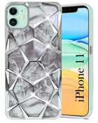 For Apple iPhone 11 Back Cover Case ( Dual Design Glitter Sparkle and Detachable Diamond Print Case | Soft and Flexible)