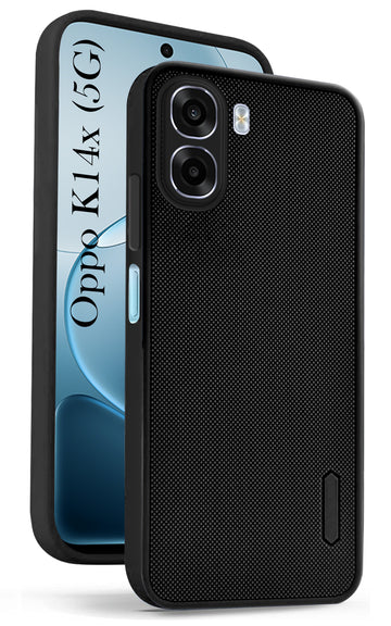 For Oppo K14x 5G Back Cover Case Rubberised (Textured Grip Design | Micro-Fiber Cloth Inside | Slim and Light Weight | Soft Touch and Feel)