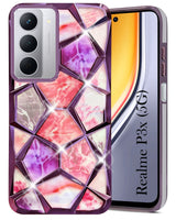 For Realme P3x Back Cover Case (Dual Design Glitter Sparkle and Detachable Diamond Print Case | Soft and Flexible)