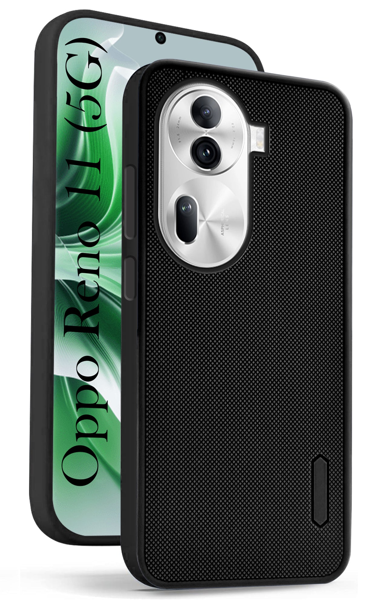 For Oppo Reno11 5G Back Cover Case Rubberised (Textured Grip Design | Micro-Fiber Cloth Inside | Slim and Light Weight | Soft Touch and Feel)