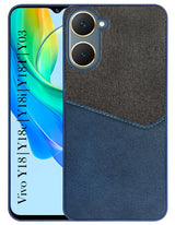 For Vivo Y18 | Y18e | Y03 | Y18i | Y18t Back Cover Case (Dual PU Leather Stitch | Professional Minimalist | Soft and Flexible)