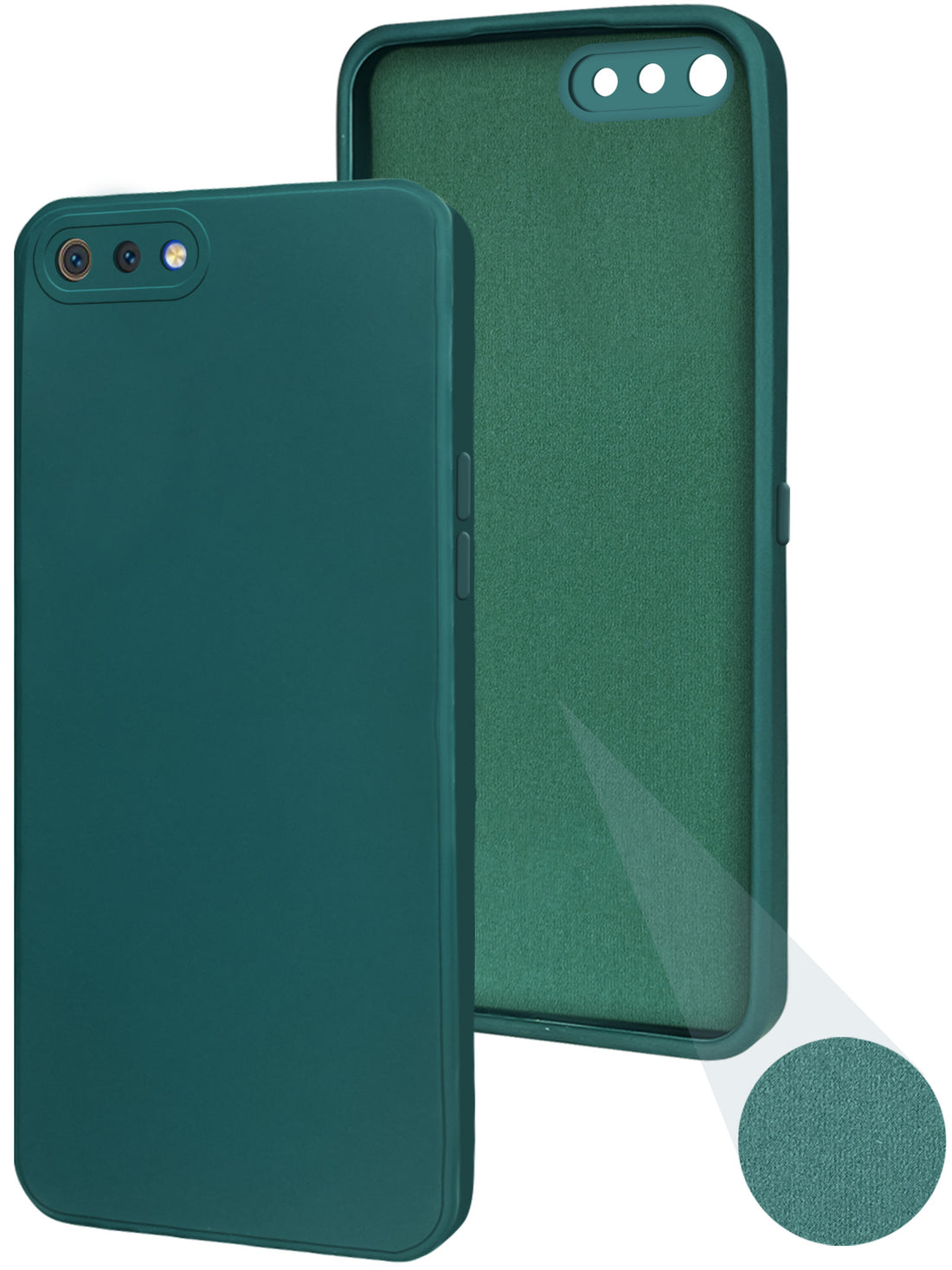 For Realme C2 Back Cover Case (Matte Finish Silicone with Inside Fiber Cloth)