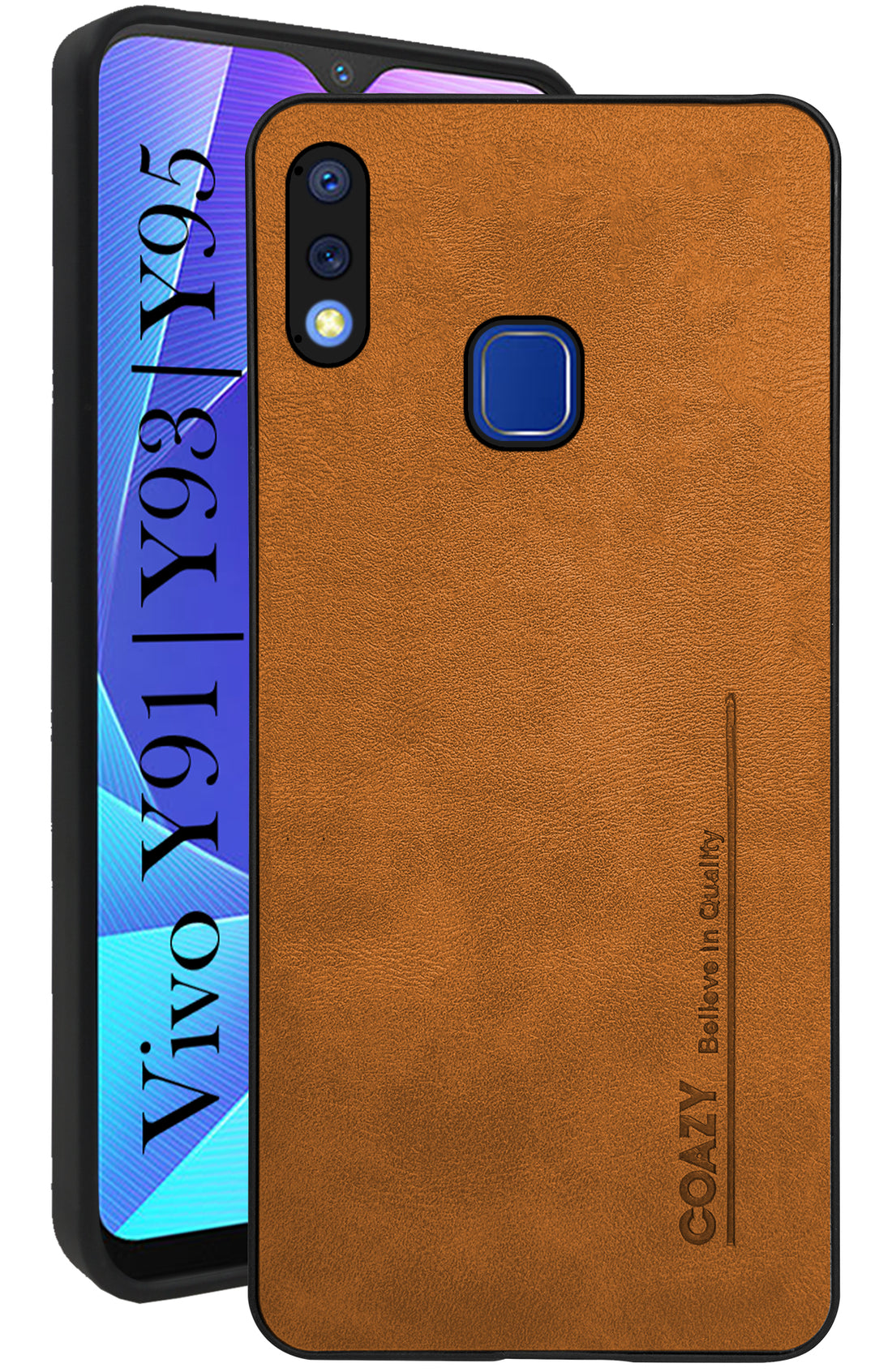 For Vivo Y91 | Vivo Y93 | Vivo Y95 Back Cover Case (Professional Vegan Leather | Camera Protection | Slim & Soft)