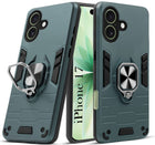 For Apple iPhone 17 Back Cover Case (Shockproof Dual Layer Polycarbonate |Ring Holder Kickstand)