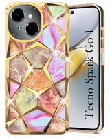For Tecno Spark Go 1  Back Cover Case ( Dual Design Glitter Sparkle and Detachable Diamond Print Case | Soft and Flexible)