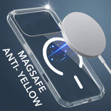 For Apple iPhone 17 Pro Back Cover Case Lifetime Anti-Yellow MagSafe Compatible Clear (Sleek Hard Crystal | Camera Protection and Shockproof)