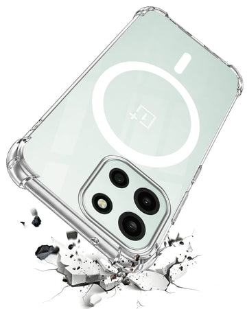 For Oneplus Nord 6 Back Cover Shockproof Crystal-Clear (Magsafe Wireless Support | Drop & Camera Protection | Hard Polycarbonate)