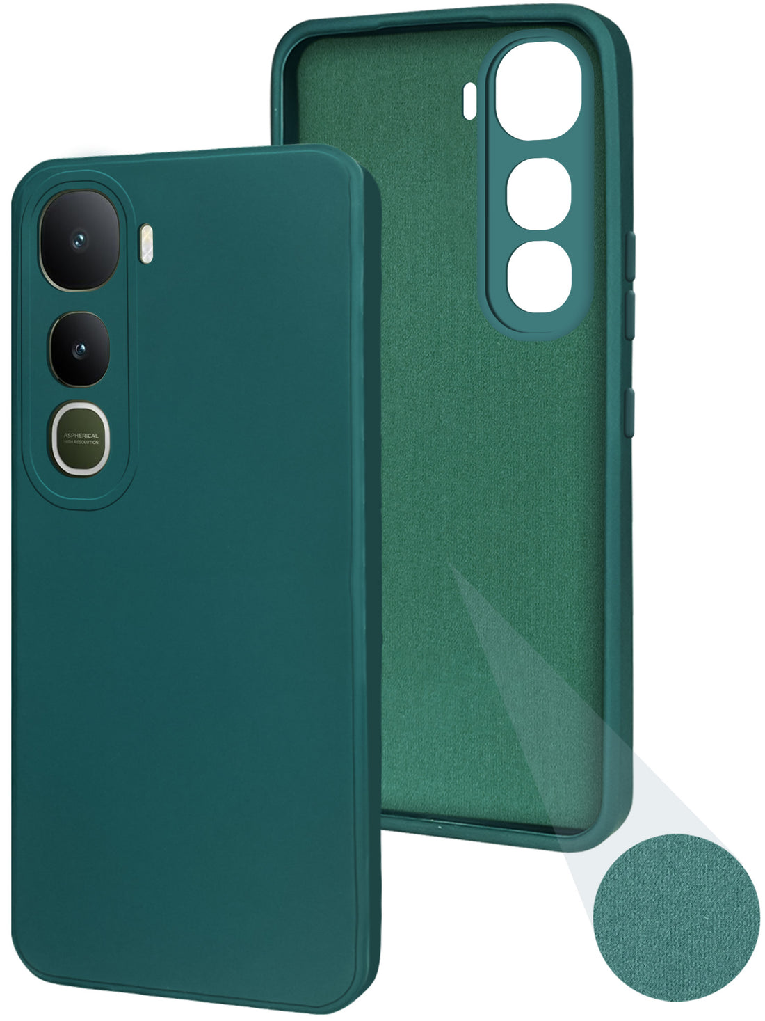 For Vivo Y400 Back Cover Case (Matte Finish Silicone with Inside Fiber Cloth)