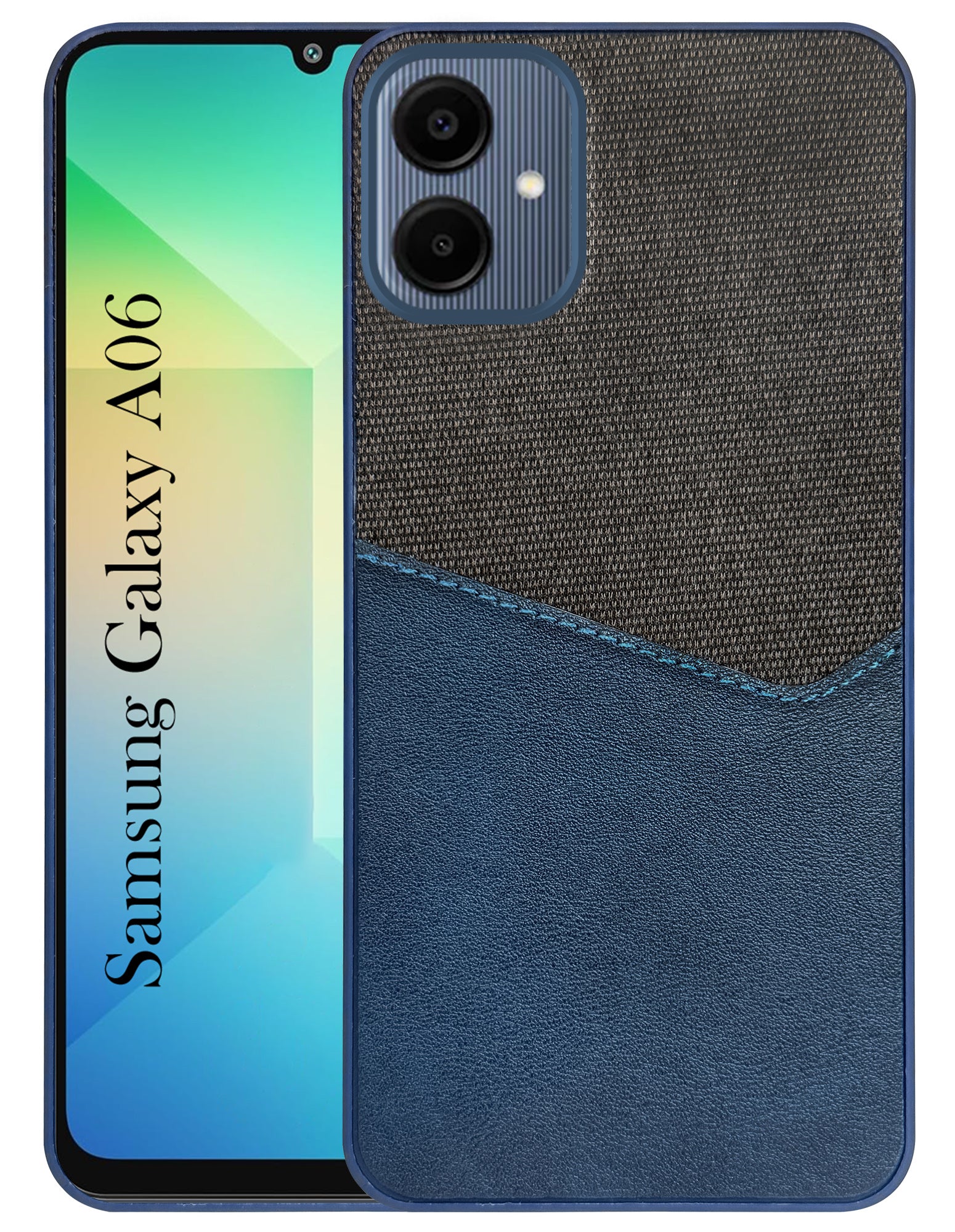 For Samsung Galaxy A06 Back Cover Case (Dual PU Leather Stitch | Professional Minimalist | Soft and Flexible)