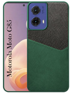 For Motorola Moto G85 Back Cover Case (Dual PU Leather Stitch | Professional Minimalist | Soft and Flexible)