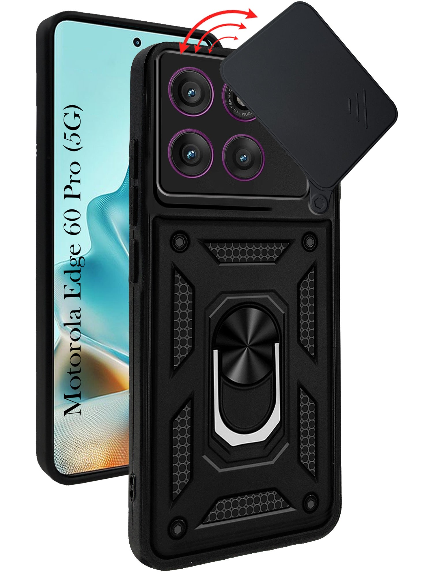 For Motorola Moto Edge 60 Pro Back Cover Case (Hybrid Dual Armor Polycarbonate)
