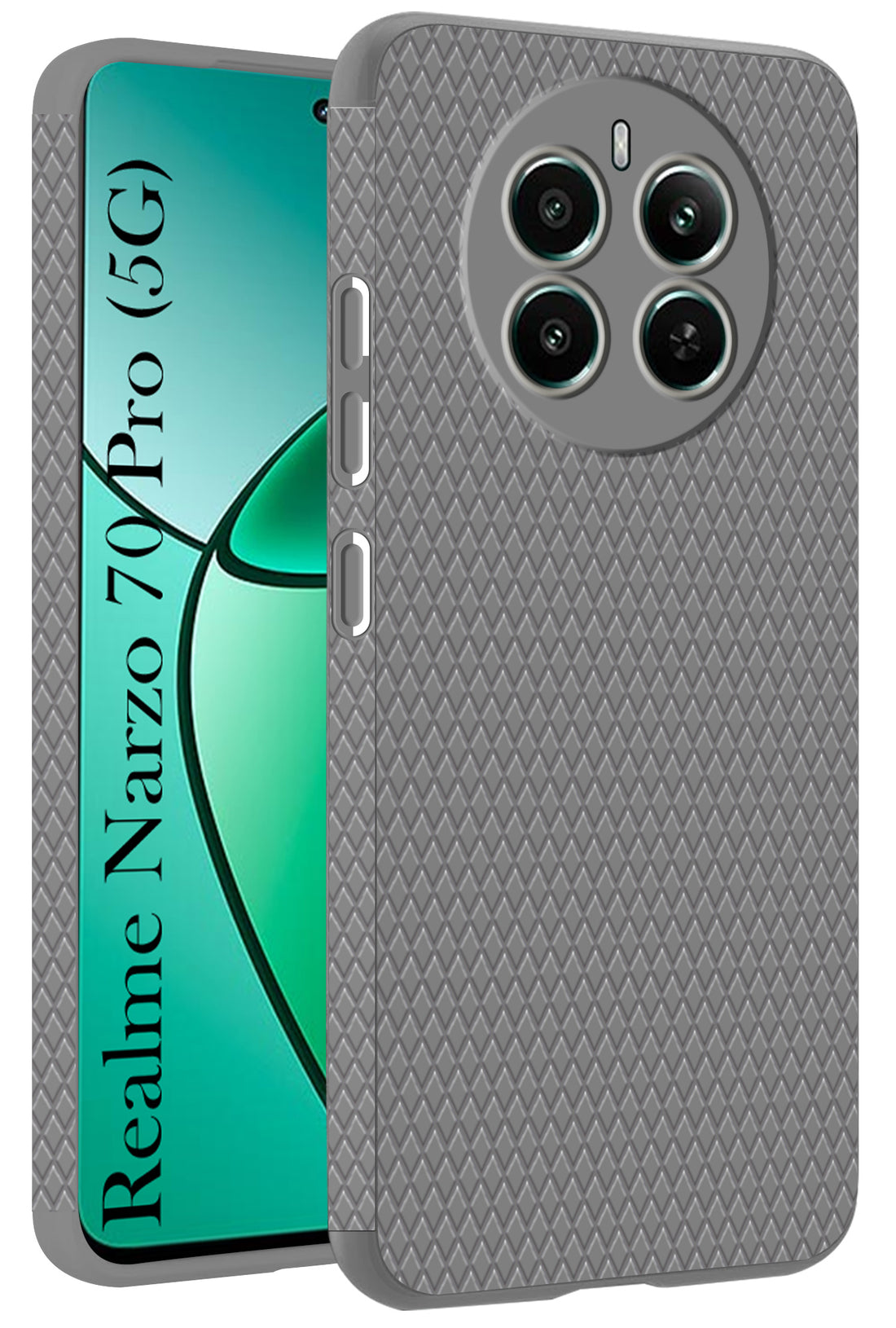 For Realme Narzo 70 Pro  Back Cover Case (Liquid Silicone | Side Grip | Camera Protection)