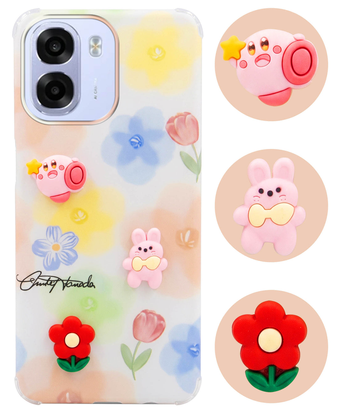 For Oppo K14x 5G Back Cover Case (3D Cute Cartoons | Hard Back Side Soft | Matte Premium Finish | HD Printing)