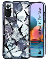 For Xiaomi Mi Redmi Note 10 Pro | 10 Pro Max Back Cover Case (Dual Design Glitter Sparkle and Detachable Diamond Print Case | Soft and Flexible)