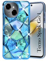For Tecno Spark Go 1  Back Cover Case ( Dual Design Glitter Sparkle and Detachable Diamond Print Case | Soft and Flexible)