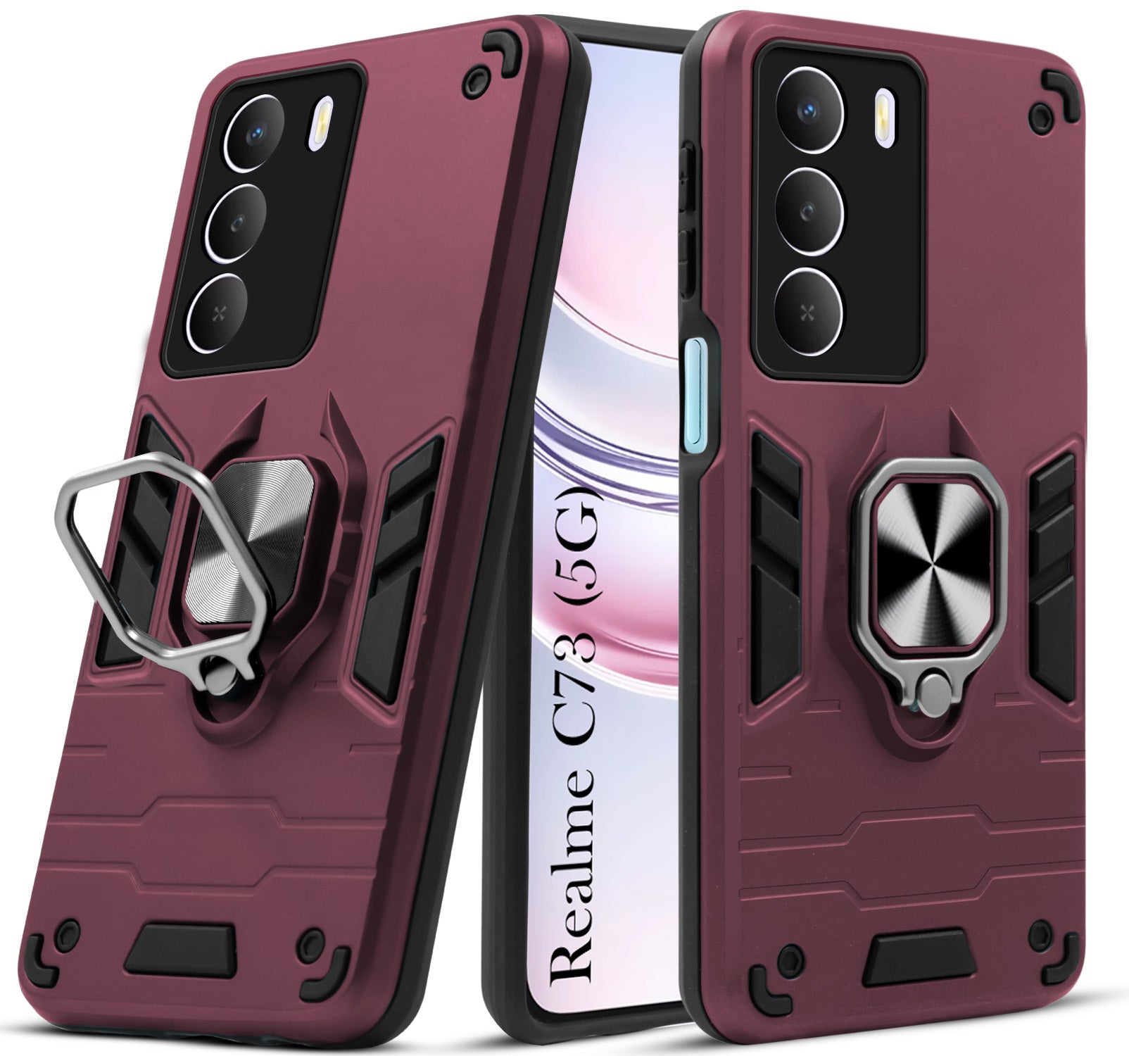 For Realme C73 Back Cover Case (Shockproof Polycarbonate Dual Layer Hybrid Armor)